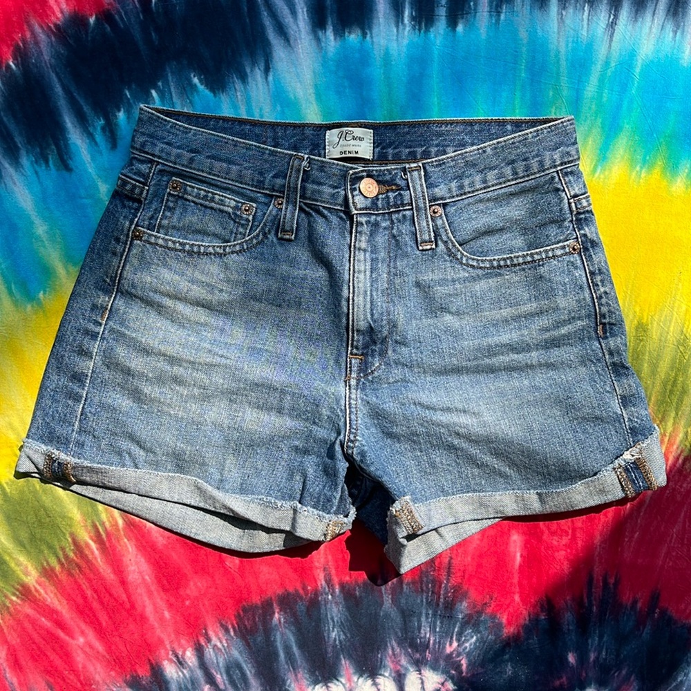 JCrew Medium Wash High Waisted Jean Shorts